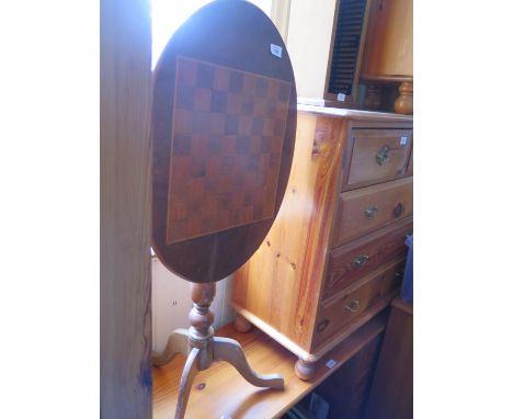 A Mahogany Tilt Top Chess Pedestal Table 