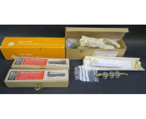 A Nu-Cast Un-made Kit of L42 Princess Locomotive and Two MAJ 4mm Scale Coach Kits Boxed 
