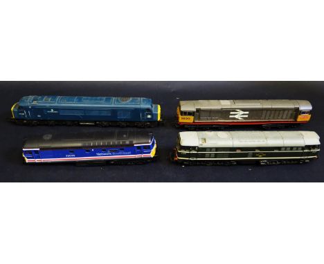 Four OO Gauge Disel Locomotives made by Mainline, Airfix, Lima and one other. 