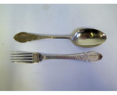 An Edward VII Silver Christening Spoon and Fork, Sheffield 1902, W W Harrison &amp; Co., 55g 