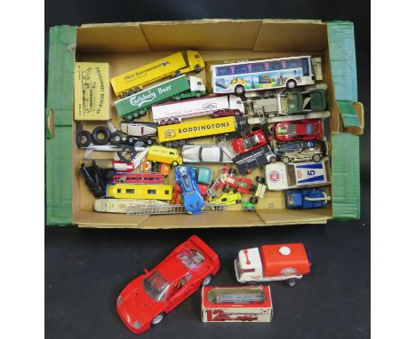 A Box of Toy Cars, Buses, Trucks etc. Including Corgi, Franklin Mint Rolls Royce, Majorette, Lone Star etc. 