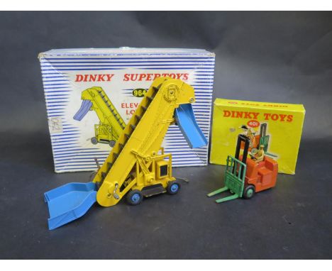 A Dinky 964 Elevator Loader and 401 Coventry Climax Fork Lift Truck. Fair in Fair/good boxes. 