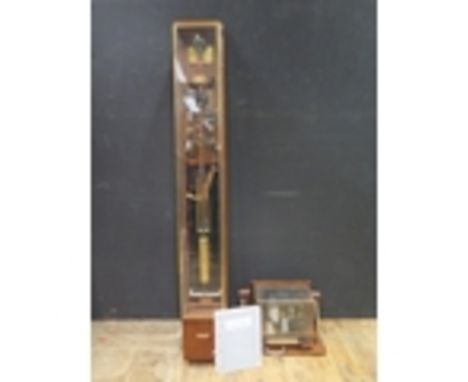 'Recyclit' _ A One Off Scratch Built Electronic Pulse Master Clock in a teak and brass mounted glazed case and with a slave c