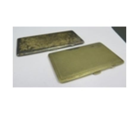 Two E.P.N.S. Cigarette Cases with engine turned decoration