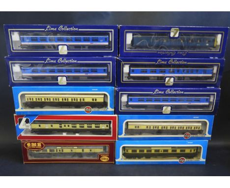 Ten Lima and Airfix OO Gauge Railway Coaches Boxed 
