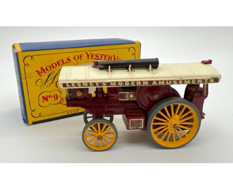 Boxed Matchbox Models of Yesteryear Y-9 Fowler "Big Lion" Showman's Engine, 1958 - 67. With maroon body and cream roof. Both 