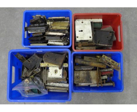Architectural interest, four boxes containing lock mechanisms (4) 