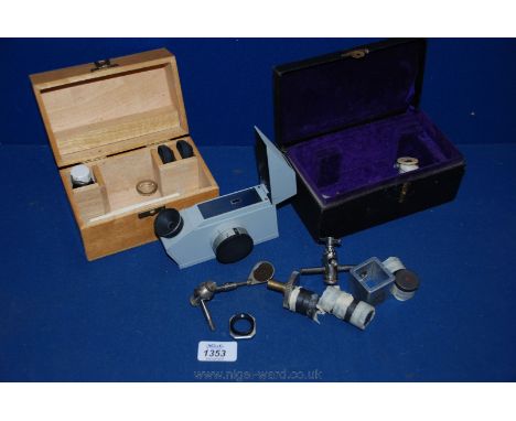 A wooden cased ''Rayner Dialdex refractometer'', a device for measuring the retractive index of specimens/stones.  Distribute