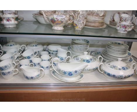 A comprehensive Wedgwood 'Clementine' Dinner  and Tea Service including dinner plates, tureens, teapots, cups, saucers, plate