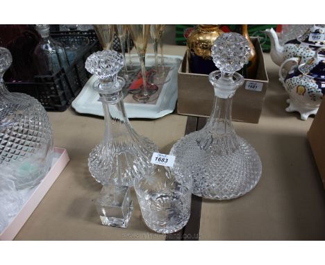 A Ship's Decanter and a smaller Decanter.