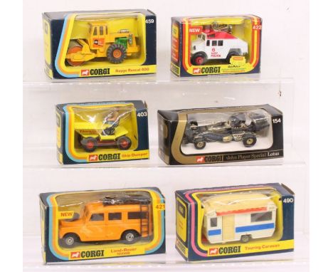 Corgi: A collection of six boxed Corgi vehicles to comprise references: 459, 421, 490, 154, 422 and 403. Original boxes, gene