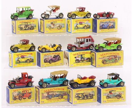 Matchbox: A collection of twelve assorted boxed Matchbox Models of Yesteryear vehicles to comprise: 1910 Benz Limousine Y-3, 