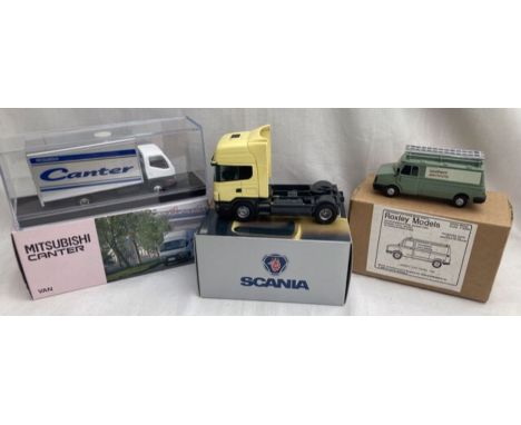 Diecast: A collection of three boxed Alan Smith Models for Roxley Models to comprise: Sherpa 200 Panel Van Southern Electrici