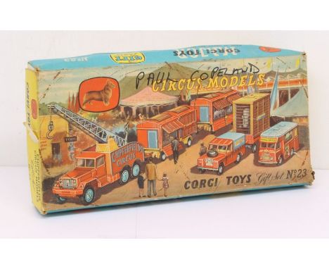 Corgi:&nbsp;A boxed Corgi Toys Major, Gift Set No. 23, Chipperfields Circus, comprising of booking van, circus crane truck, t