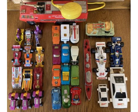 Diecast: A collection of assorted playworn diecast vehicles by Corgi and Matchbox to include: Corgi Chubb Pathfinder Airport 