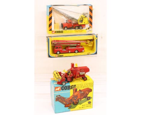 Corgi: A collection of three boxed Corgi Major Toys vehicles, to comprise: Simon Snorkel Fire Engine, Reference 1127, window 