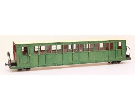 Kit Built: A collection of three kit built model railway coaches, of wooden construction. General condition is good, although