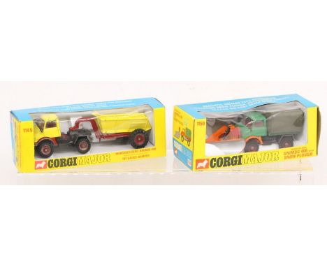 Corgi Major: A boxed Corgi Major Toys, Mercedes-Benz Unimog 406 with Snow Plough, Reference 1150; together with another Corgi