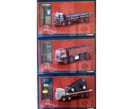 Corgi: A collection of three Corgi Passage of Time models: ERF with Generator, AEC Mammoth with Coal Load, Leyland Octopus wi