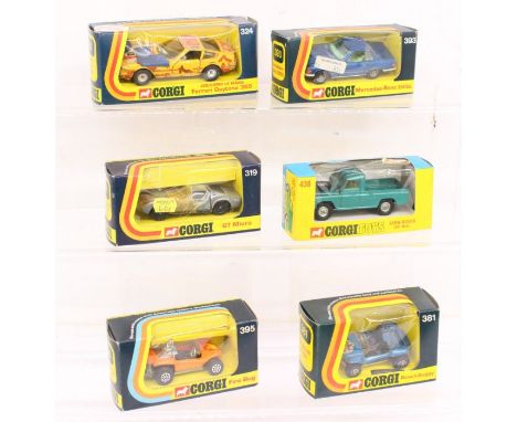 Corgi: A collection of six boxed Corgi vehicles, to comprise references: 324, 381, 438, 319, 395, and 393. Original box, gene