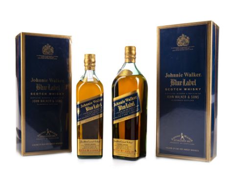 JOHNNIE WALKER BLUE LABEL ONE LITRE Blended Scotch Whisky One litre, 40% volume, in box. JOHNNIE WALKER BLUE LABEL Blended Sc