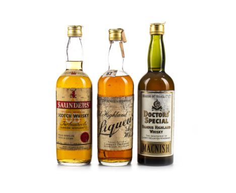 SAUNDER'S SPECIAL RESERVE Blended Scotch Whisky 75cl, 43% volume. OLD HIGHLAND LIQUEUR Blended Scotch Whisky Blended and bott