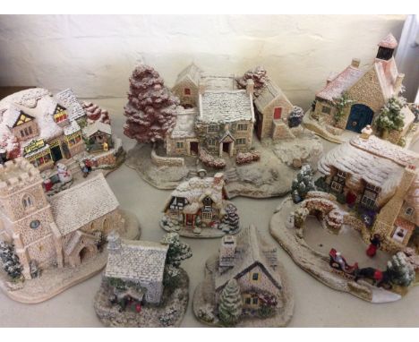 A selection of Lilliput Lane models from the Christmas Collection including limited edition 'First Snow at Bluebell', 2004 sp