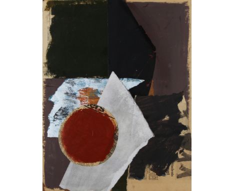 GEORGE HOLT (1924 - 2005). Framed, signed, dated 1989, and titled ‘Now the Light Falls’ verso, Contemporary collage with acry