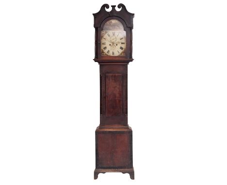 John Lane, Crediton, a mahogany longcase clock having an eight-day duration movement striking the hours on a bell with the tw