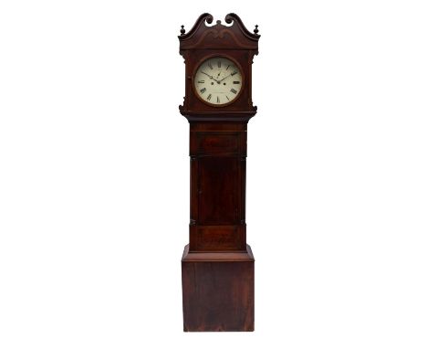 Gilbert Kidd, Malton, a mid-eighteenth century oak longcase clock with later carved decoration, the eight-day duration moveme