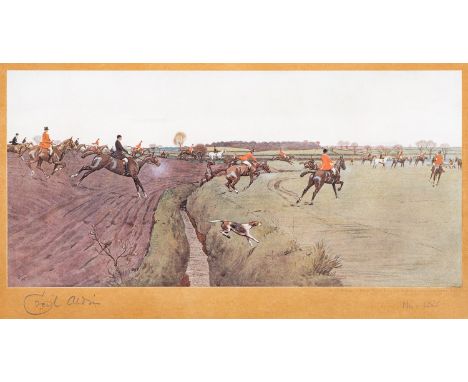 Cecil Charles Windsor Aldin (British,1870-1935)HuntingTwo coloured printsEach 18 x 32.5cmBoth signed lower left and numbered 