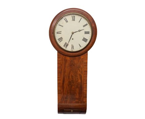Roskell & Sons, Liverpool, a mahogany wall clock having an eight-day duration, weight-driven movement, the fourteen-inch roun