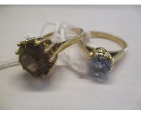 Two 9ct gold rings, one set with a Cairngorm 