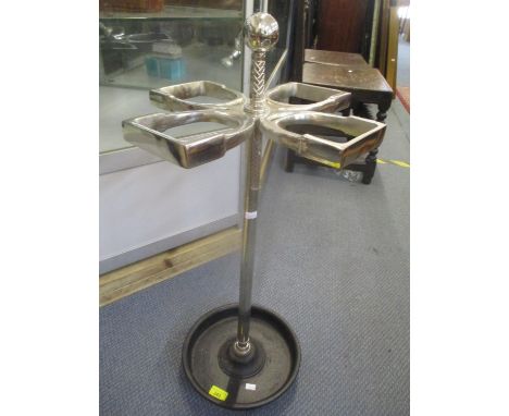 A modern chrome horseshoe stick stand 28 1/2"h 