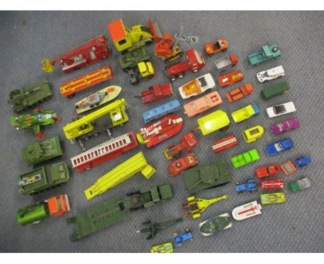 A quantity of mainly Dinky toy vehicles to include army vehicles, an SRN6 hovercraft, a UFO interceptor and a Corgi Major fir