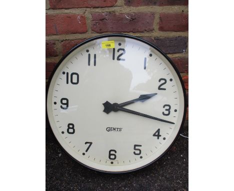 A large 20th Century electrical Gents of Leicester wall clock 