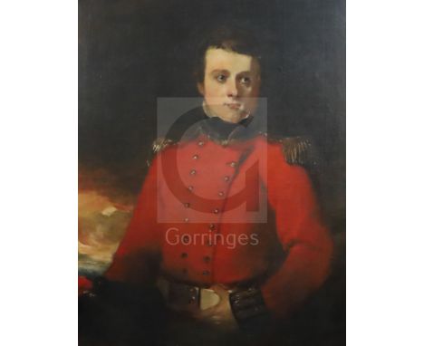 Attributed to Andrew Geddes (1783-1844)oil on canvasHalf-length portrait of Barrington Pope Blachford (1784-1816) in uniform,