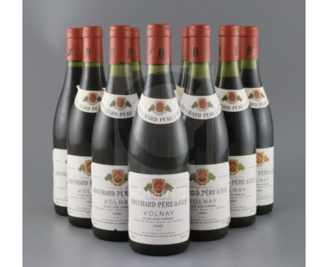 Ten bottles of Volnay Clos des Chenes, 1986, Bouchard Pere et FilsCONDITION: A little dusty with light damage and staining to