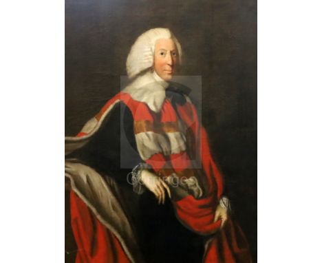 18th century English Schooloil on canvas,Portrait of John Gore, 1st Baron Annaly, Lord Chief Justice of the King's Bench for 