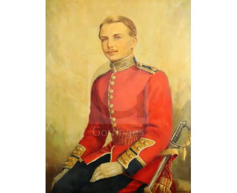 Beatrice Johnson (1906-2000)oil on canvasThree-quarter length portrait of Second Lieutenant Ronald Douglas Elmer Speed (15th 