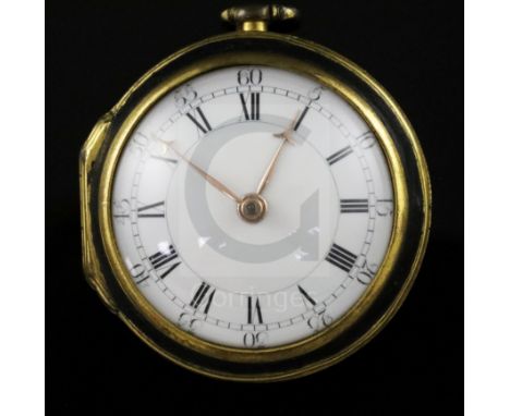 Thomas Mudge &amp; W. Dutton, London, a George III leather and gilt open-face keywind cylinder pocket watch, no.1156, with Ro