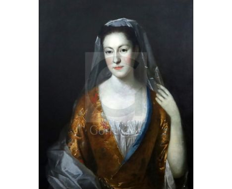 Follower of Willem Verelst (1704-1752)oil on canvasHalf-length portrait of a lady29.5 x 24.5in.CONDITION: Oil on canvas clean