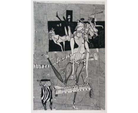 Horst Janssen (Hamburg 1929 – 1995 Hamburg)Internatsschule SchleswigRadierung. 1958. 59,6 x 39,4 cm (69,7 x 50 cm). Signiert,