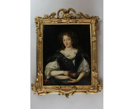After Pierre Mignand, portrait of a lady in the manner of Sir Peter Lely, oil on canvas, 33cm by 26cm