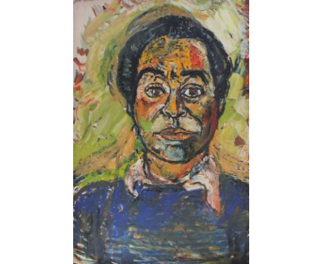 John Bratby (1928-1992), portrait of the comedian Kenny Lynch, oil on canvas, signed, 76cm by 51cm