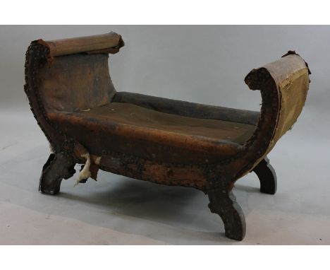 A French Empire style stool, (a/f), 82cm, (NC)