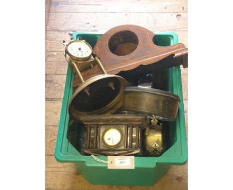 A variety of mantel clocks, mantel clock cases and other related spare parts
