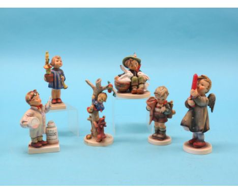 Six Goebel characters, designed by Hummel, tallest 7in.
