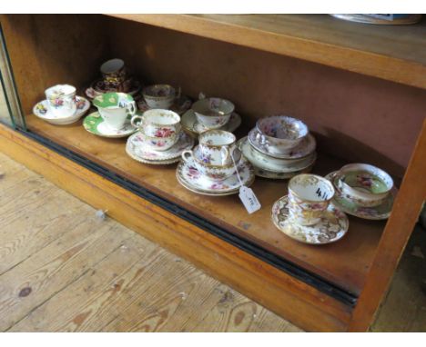 Victorian bone china teaware, largely pairs and trios, makes include Spode, 30 items total