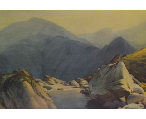 *Local Interest - After William Heaton Cooper (1903-1995, British), coloured print, 'A Langdale Beck', Lake District, framed,